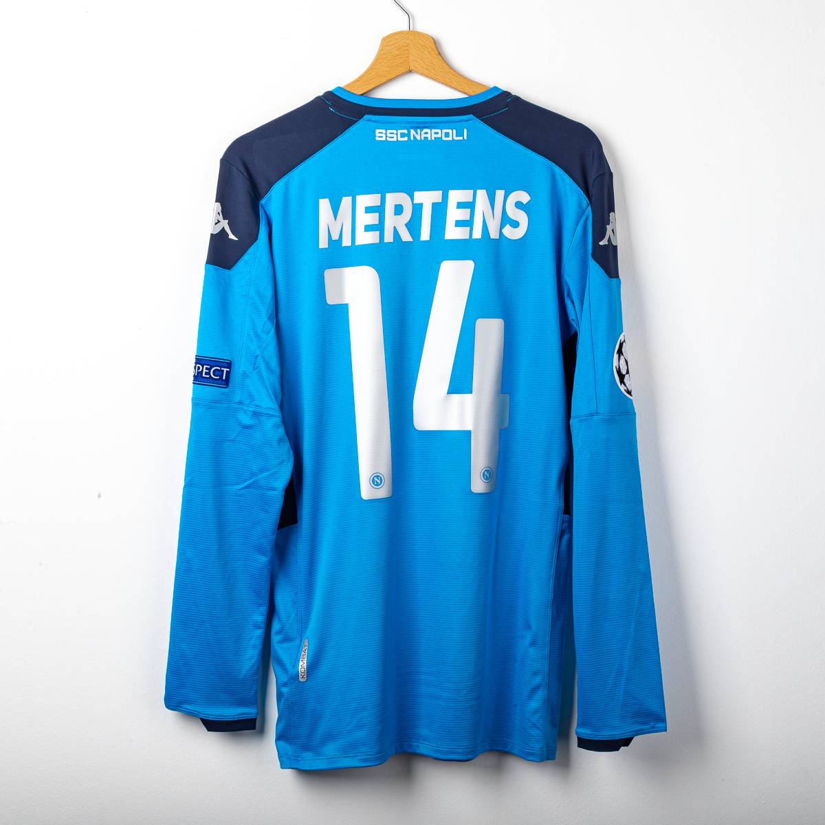 Maglia Napoli Home UEFA Kappa Mertens 14 ml 2019/2020