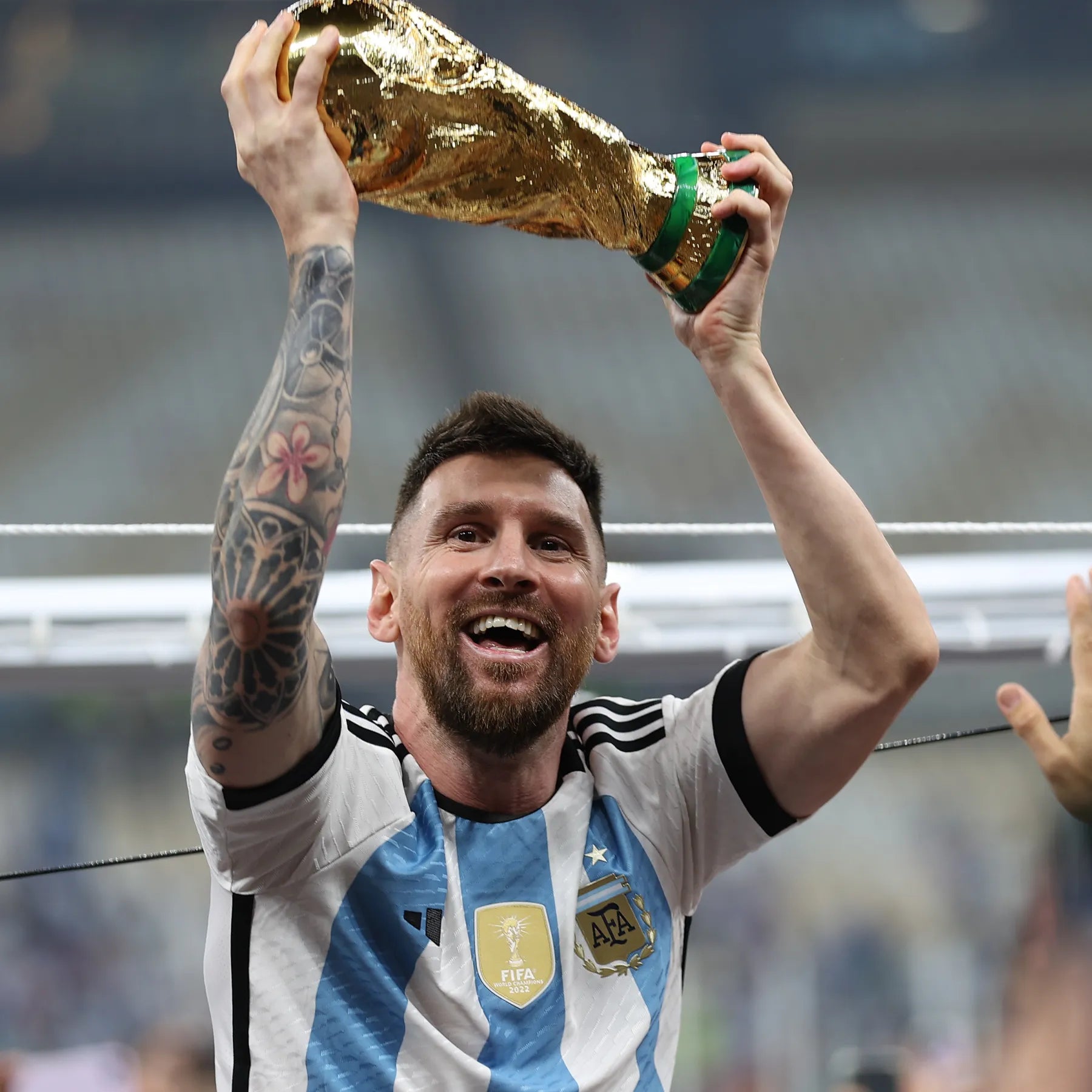Maglia Messi Argentina Home 2022 World Cup Winners